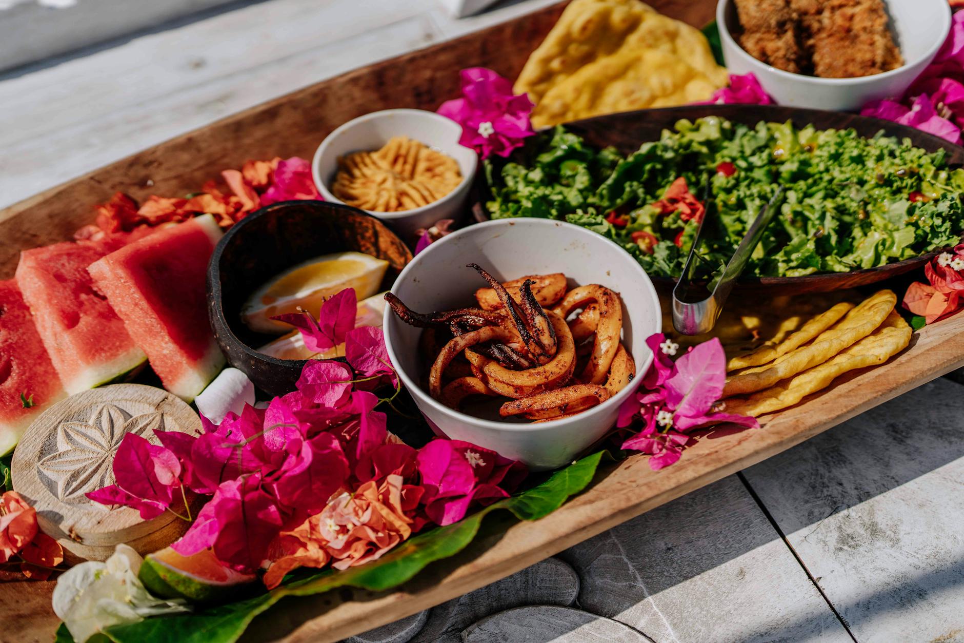 traditional tanzanian cuisine on a zanzibar beach